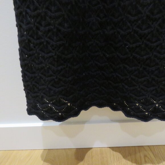 ALICE + OLIVIA Lulu Halter Neck Midi Dress in Black Crochet Evening Cocktail L - Picture 4 of 15